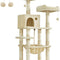 56-Inch Multi-Level Cat Tree – Tower with 11 Scratching Posts, 2 Perches, Cave & Hammock for Indoor Cats (Beige)