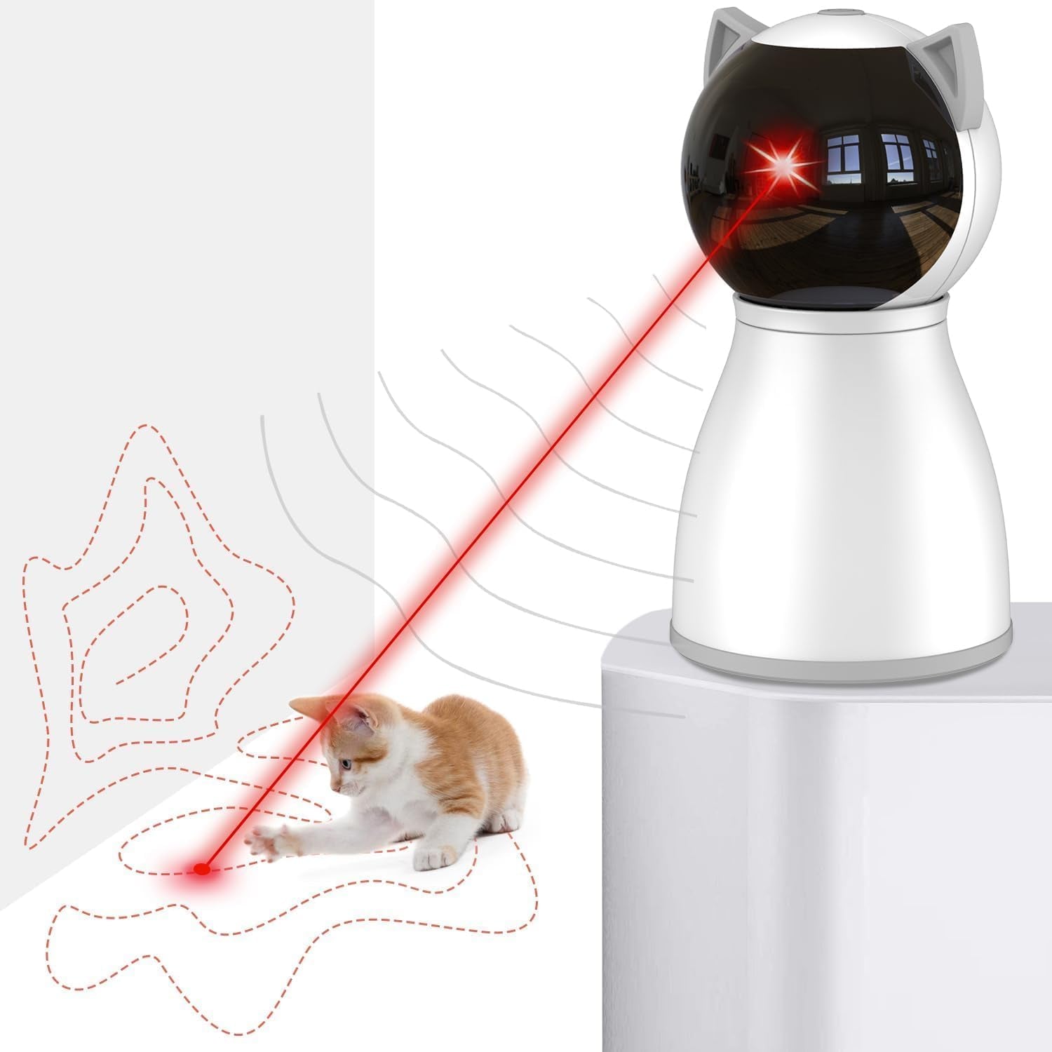 4th Gen Rechargeable Laser Cat Toy – Motion-Activated, Random Trajectory, Interactive Toy for Indoor Cats, Kittens, and Dogs