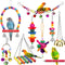 Colorful Bird Toys Set – Ladder, Hammock, Perch, Chewing Toys, and Hanging Bell for Parrots, Conures, Cockatiels, Lovebirds & Parakeets