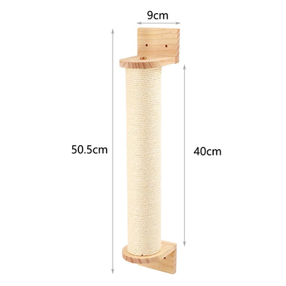 Wall-Mounted 4-Step Cat Climbing Shelf – Sisal Scratch Post & Tower Platform