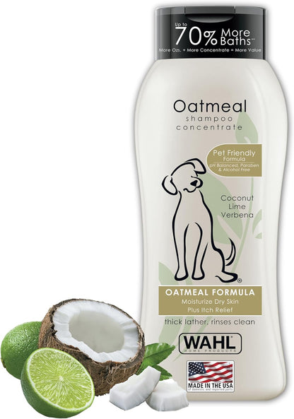 Dry Skin & Itch Relief Dog Shampoo – Oatmeal Formula with Coconut Lime Verbena, Pet-Friendly, 24 Oz