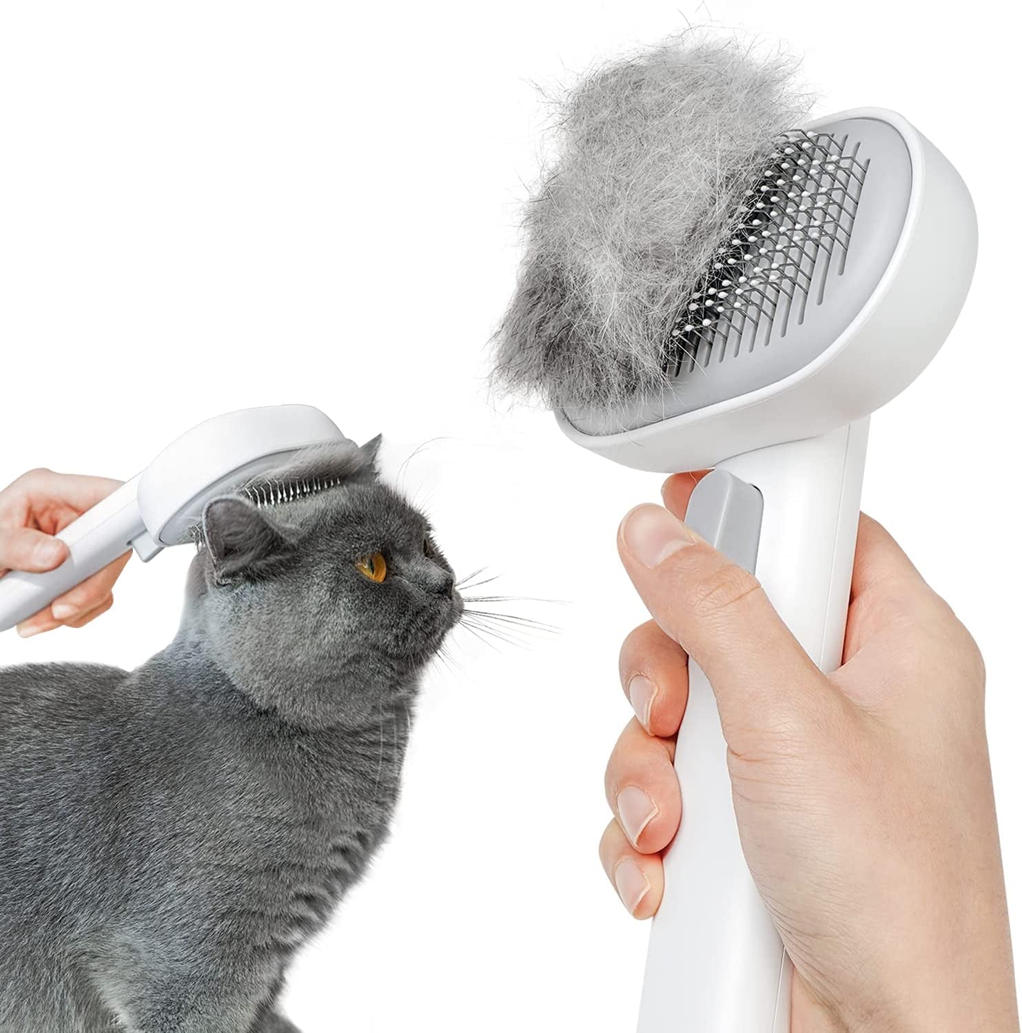 Cat Shedding Brush – Grooming Tool for Long & Short Haired Cats, Dogs, and Rabbits – Removes Loose Fur & Provides Gentle Massage