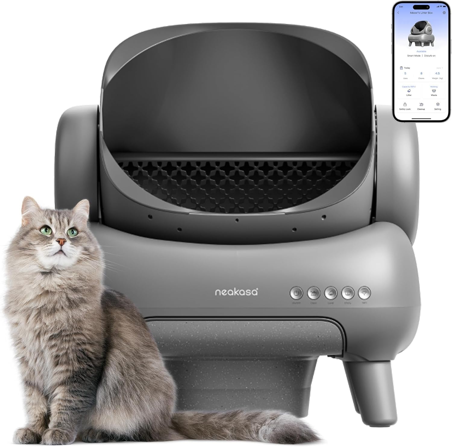 M1 Open-Top Automatic Self-Cleaning Cat Litter Box – App-Controlled, Odor-Free, with Trash Bags