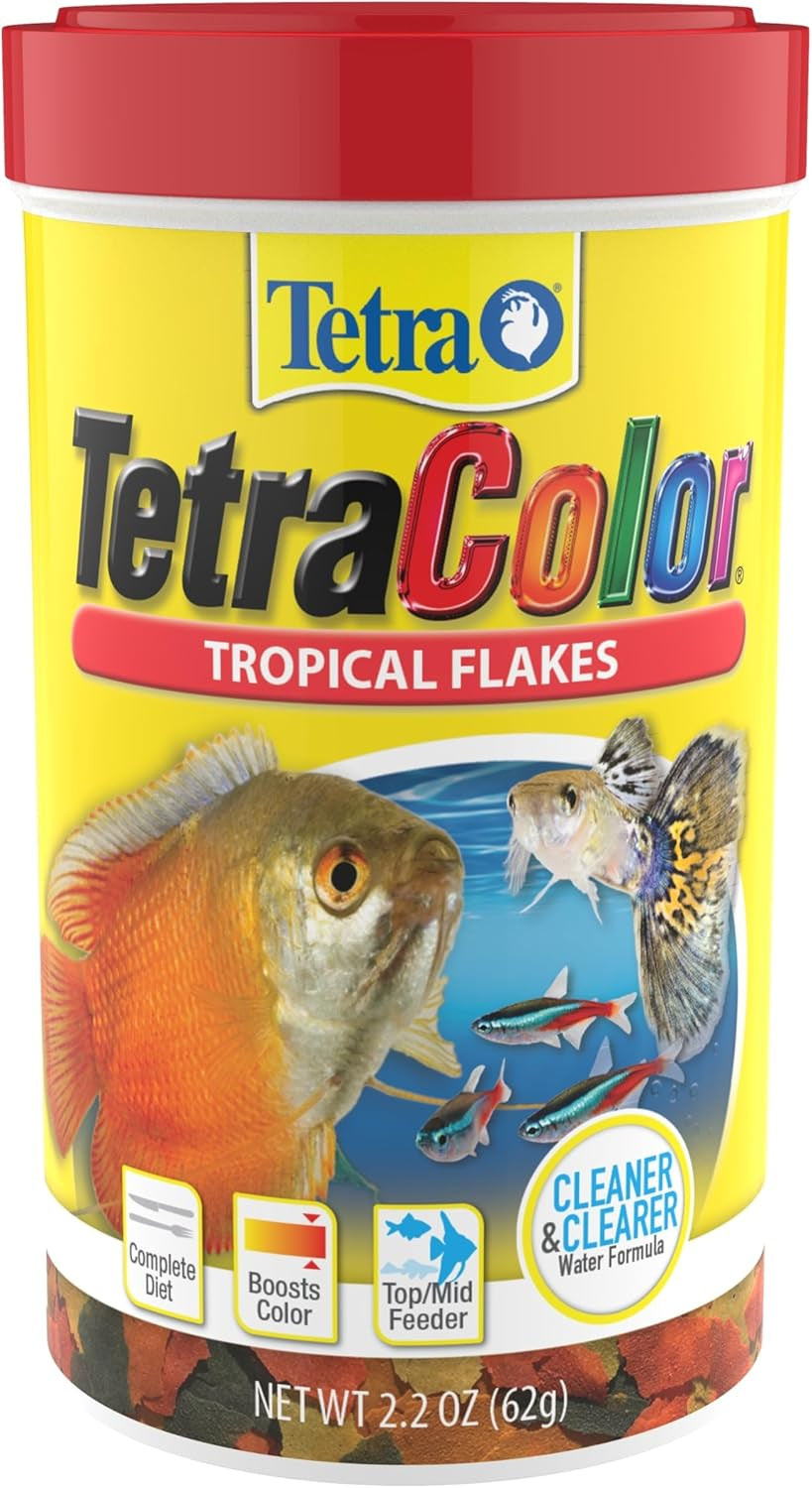 TetraColor Tropical Flakes – Color-Enhancing Fish Food, Nutritionally Balanced, 2.2 Oz