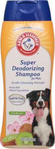 Tearless Deodorizing Dog Shampoo – Baking Soda Formula for Smelly Dogs & Puppies, Moisturizing & Gentle on Sensitive Skin, Kiwi Blossom Scent, 20 Fl Oz