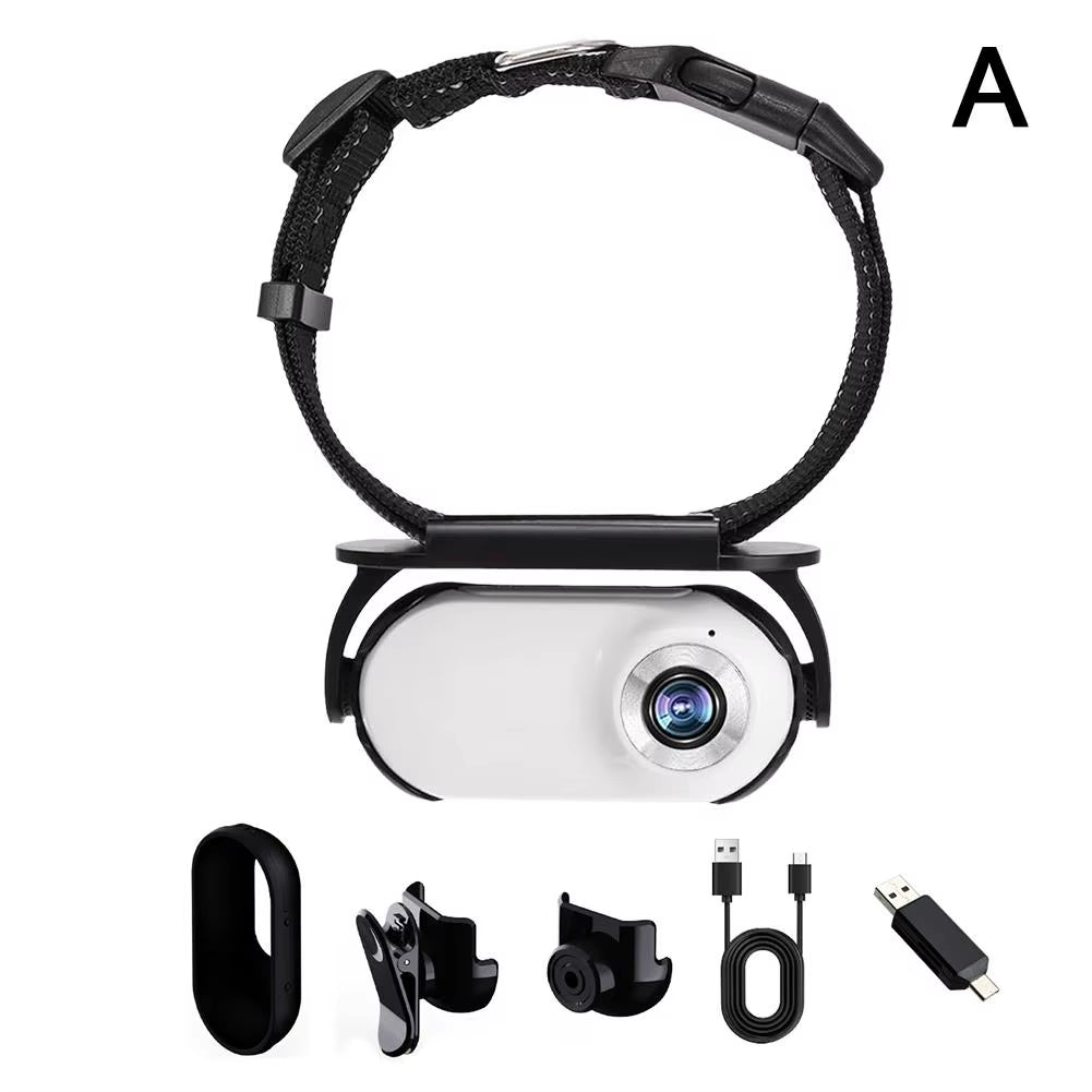 Pet Collar Camera – No WiFi Needed, 170° Wide-Angle Lens, Mini Action Camera for Cats & Dogs with Video Recording and Tracking