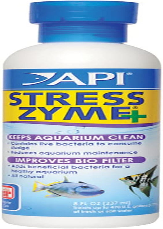 Stress Zyme Aquarium Bacterial Cleaner – Freshwater & Saltwater Water Treatment, 8 oz