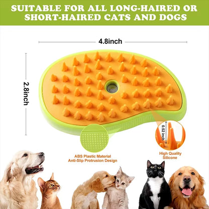 Electric Pet Grooming Brush with Water Spray – Soft Silicone Comb for Cats & Dogs, Perfect for Bathing & Hair Removal