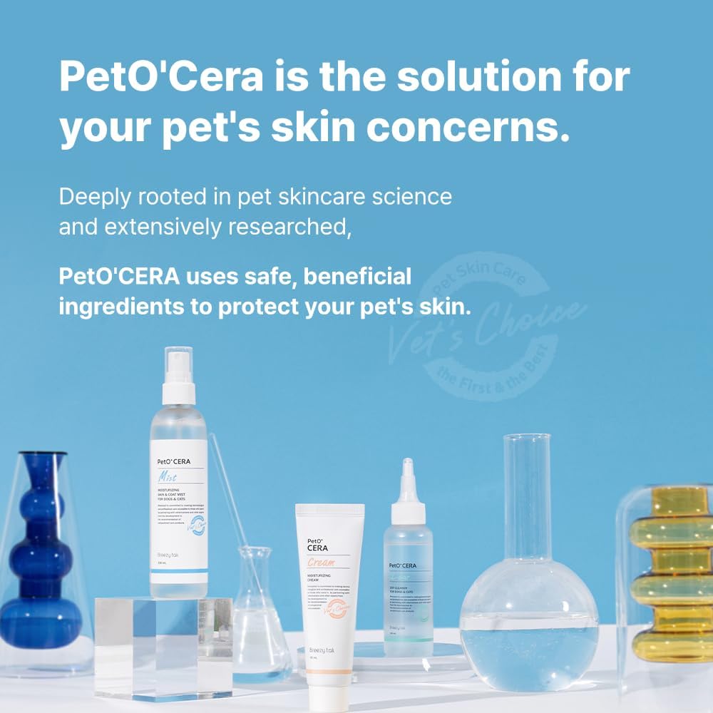 "Peto’Cera All-In-One Cat Shampoo & Conditioner – Hypoallergenic, Itch Relief, Moisturizing & Rejuvenating | Vet-Approved Cat Skin & Coat Care (300 Ml)"