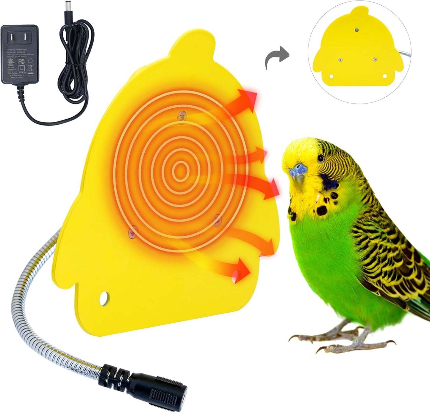 Bird Cage Heater & Heated Perch Pad – Snuggle-Up Warmer for Parrots, Parakeets, Conures, and Small Birds