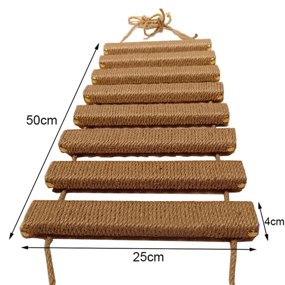 50cm Wall-Mounted Cat Climbing Frame – Hammock, Ladder & Sisal Scratch Post for Indoor Cats