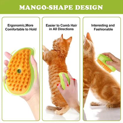 Electric Pet Grooming Brush with Water Spray – Soft Silicone Comb for Cats & Dogs, Perfect for Bathing & Hair Removal