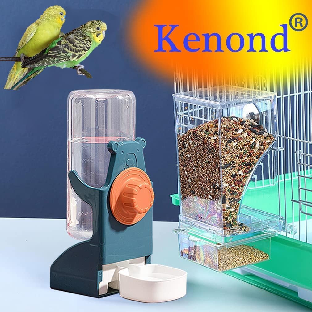 No-Mess Bird Feeder & Water Dispenser – Automatic Seed & Drink Set for Parrots, Budgies, Lovebirds, & More 