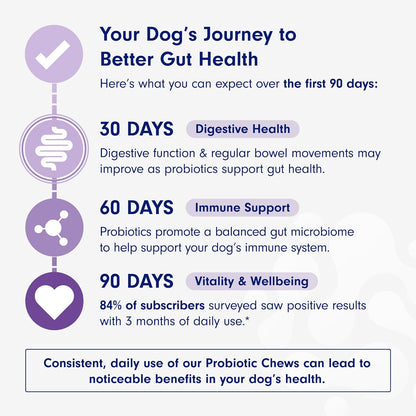 Dog Probiotics – Gut Health, Digestive Support & Allergy Relief, Salmon Flavor, 30 Soft Chews