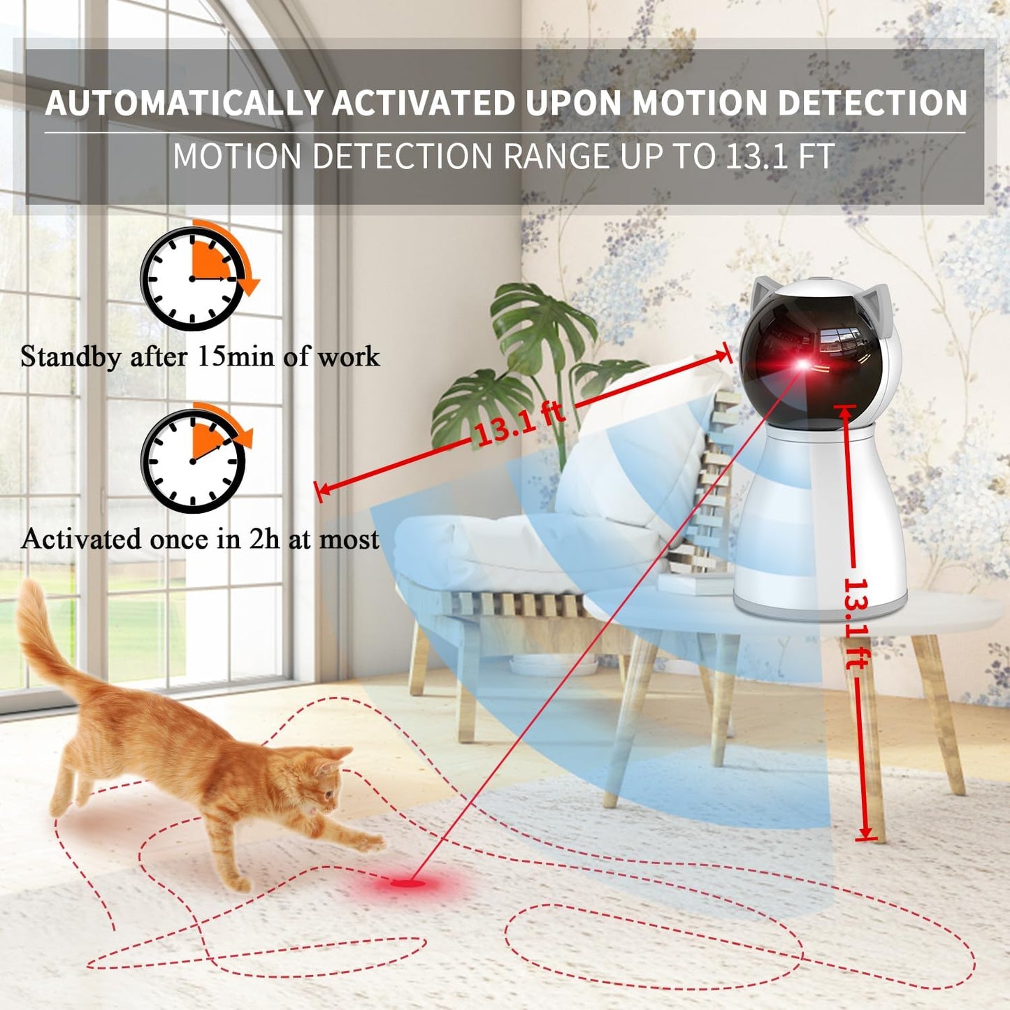 4th Gen Rechargeable Laser Cat Toy – Motion-Activated, Random Trajectory, Interactive Toy for Indoor Cats, Kittens, and Dogs