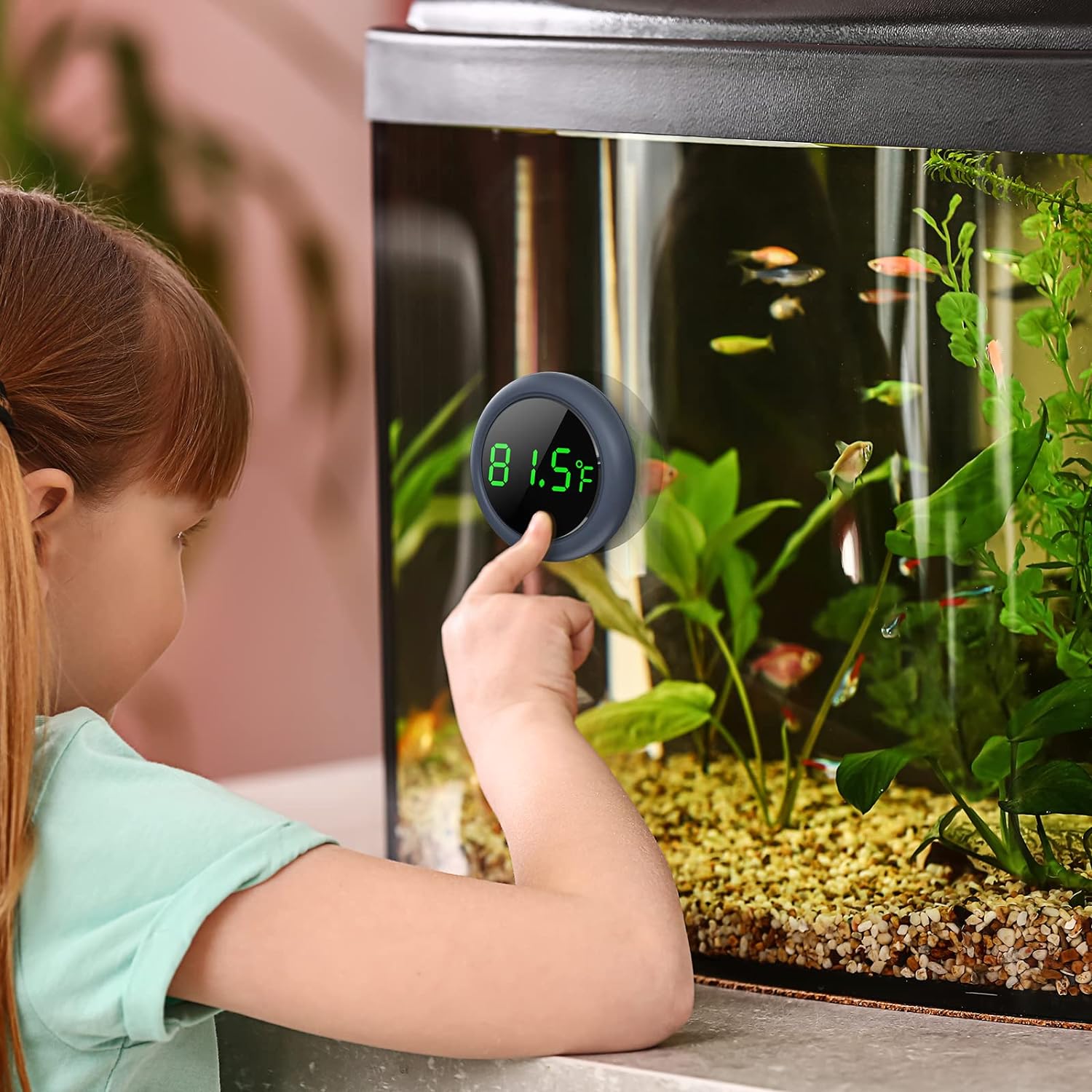 Digital Aquarium Thermometer – Accurate LED Display (±0.9°F) for Fish, Turtles, Axolotls, and Aquatic Pets