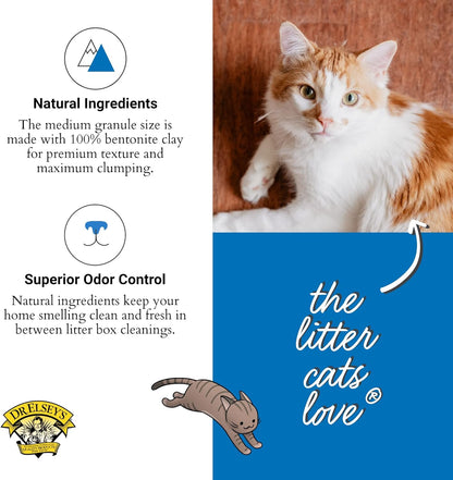 Premium Unscented Cat Litter – Natural, Low Dust, Superior Odor Control, Hard Clumping for Multi-Cat Homes (40 lbs)