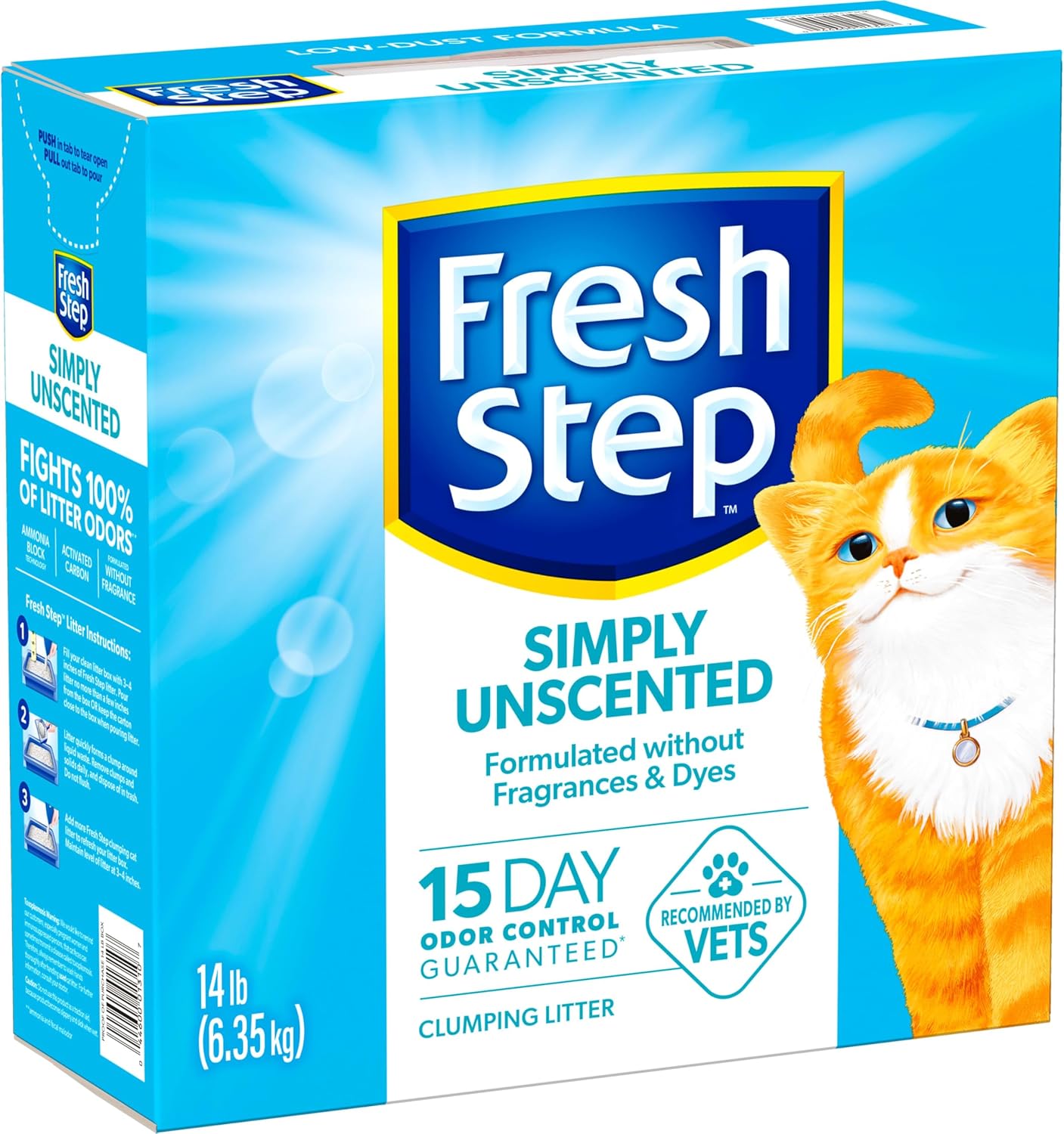 "Simply Unscented Cat Litter – Clumping, Activated Charcoal, 14 lb Box