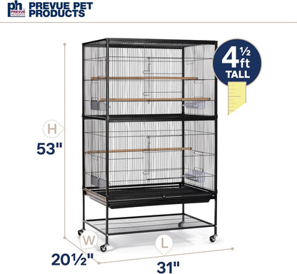 Wrought Iron Flight Bird Cage with Stand