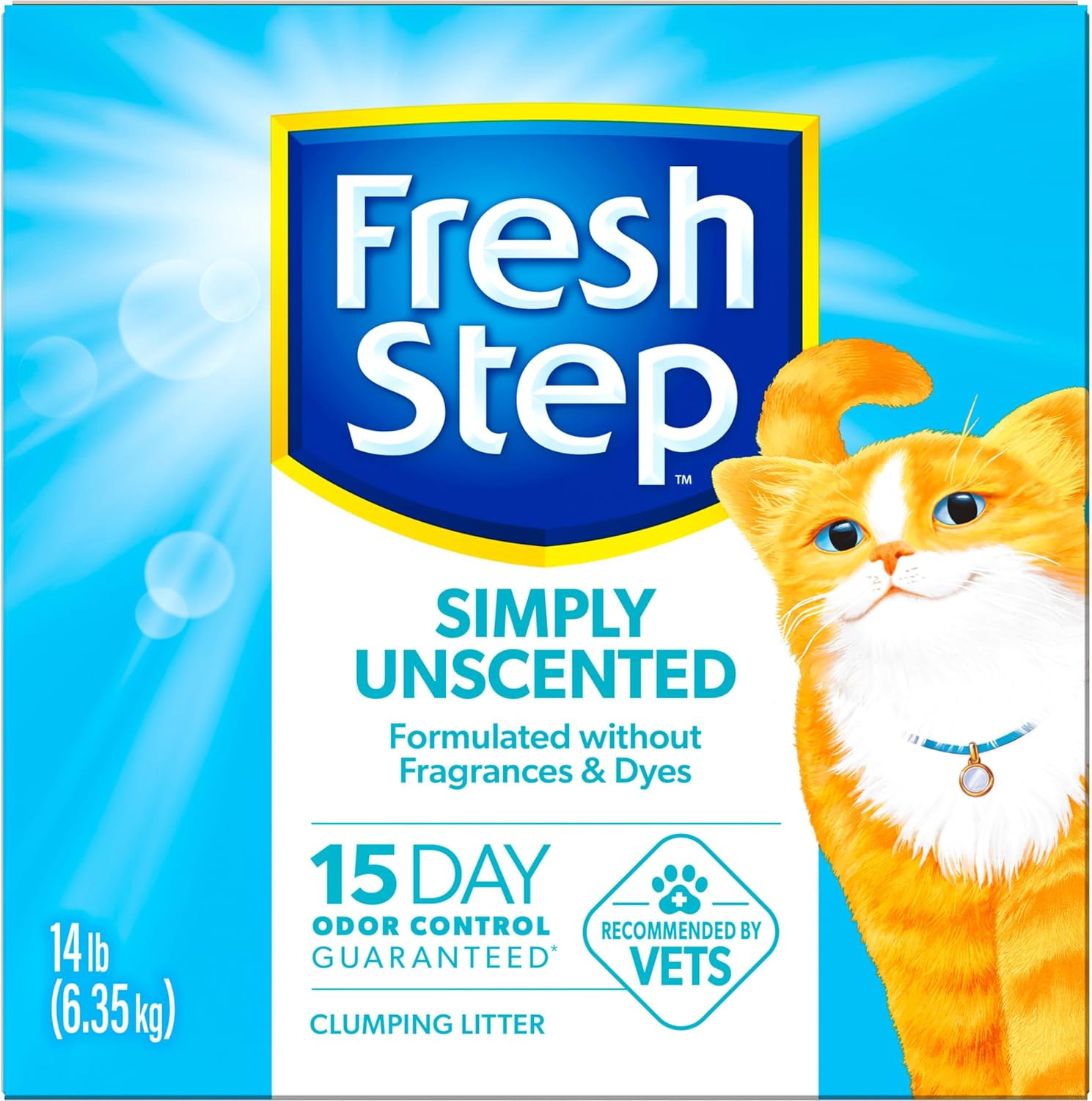 "Simply Unscented Cat Litter – Clumping, Activated Charcoal, 14 lb Box