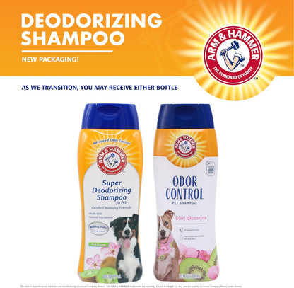 Tearless Deodorizing Dog Shampoo – Baking Soda Formula for Smelly Dogs & Puppies, Moisturizing & Gentle on Sensitive Skin, Kiwi Blossom Scent, 20 Fl Oz