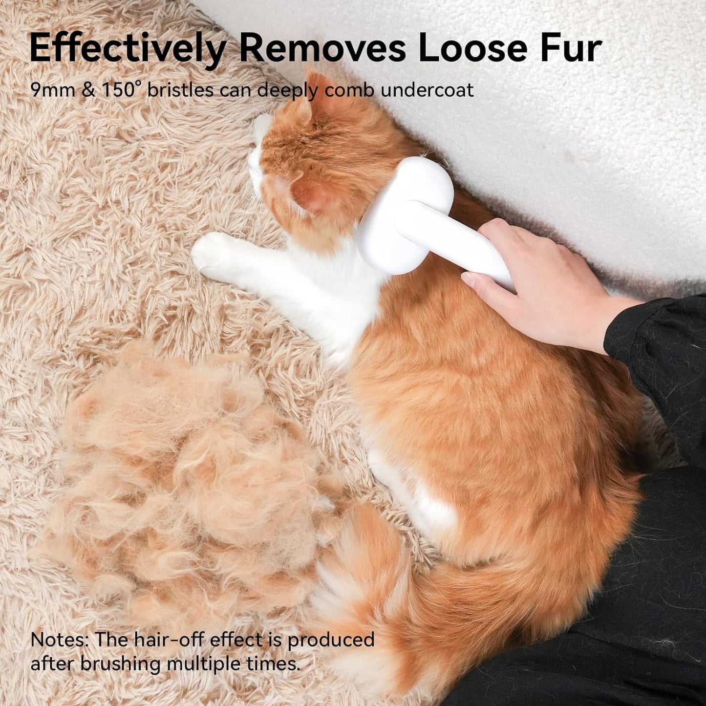 Cat Shedding Brush – Grooming Tool for Long & Short Haired Cats, Dogs, and Rabbits – Removes Loose Fur & Provides Gentle Massage