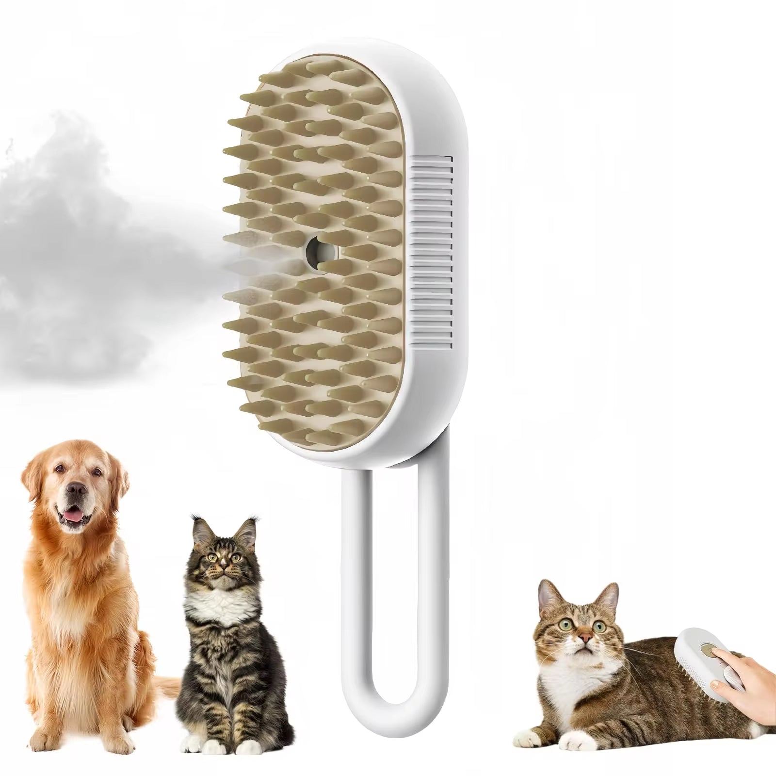 3-in-1 Electric Pet Brush – Steam, Spray, and Massage Comb for Cats & Dogs