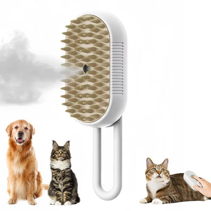 3-in-1 Electric Pet Brush – Steam, Spray, and Massage Comb for Cats & Dogs