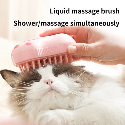 3-in-1 Electric Pet Brush – Steam, Spray, and Massage Comb for Cats & Dogs