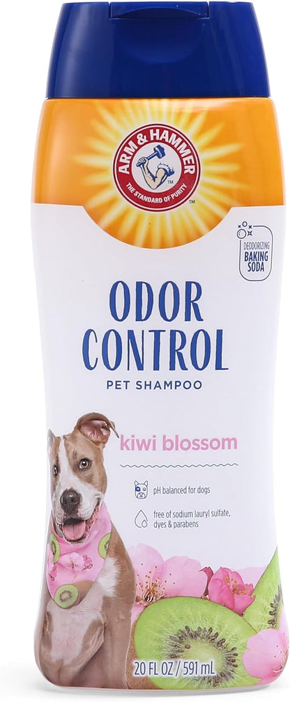 Tearless Deodorizing Dog Shampoo – Baking Soda Formula for Smelly Dogs & Puppies, Moisturizing & Gentle on Sensitive Skin, Kiwi Blossom Scent, 20 Fl Oz