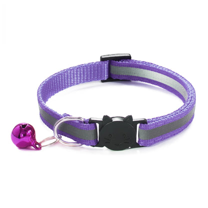 Reflective Breakaway Cat Collar – Adjustable, Soft, and Safe with Bell, Elastic Design, and New Colors