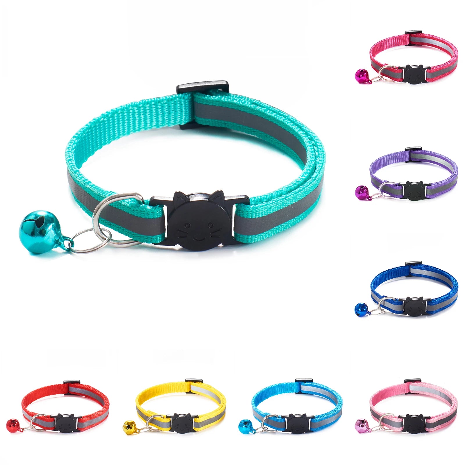 Reflective Breakaway Cat Collar – Adjustable, Soft, and Safe with Bell, Elastic Design, and New Colors