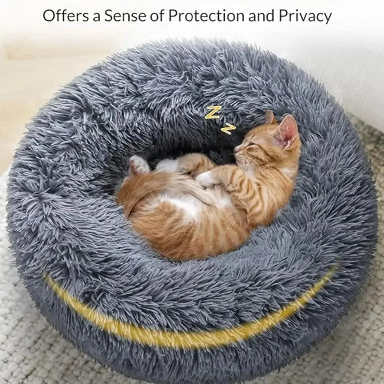 Soft Plush Round Cat & Dog Bed – Cozy Pet Basket, Cushion, and Sleeping Sofa for Cats & Small Dogs