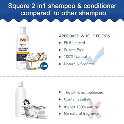 2-in-1 Puppy Shampoo & Conditioner – Natural, PH-Balanced, Moisturizing Formula for Sensitive Skin