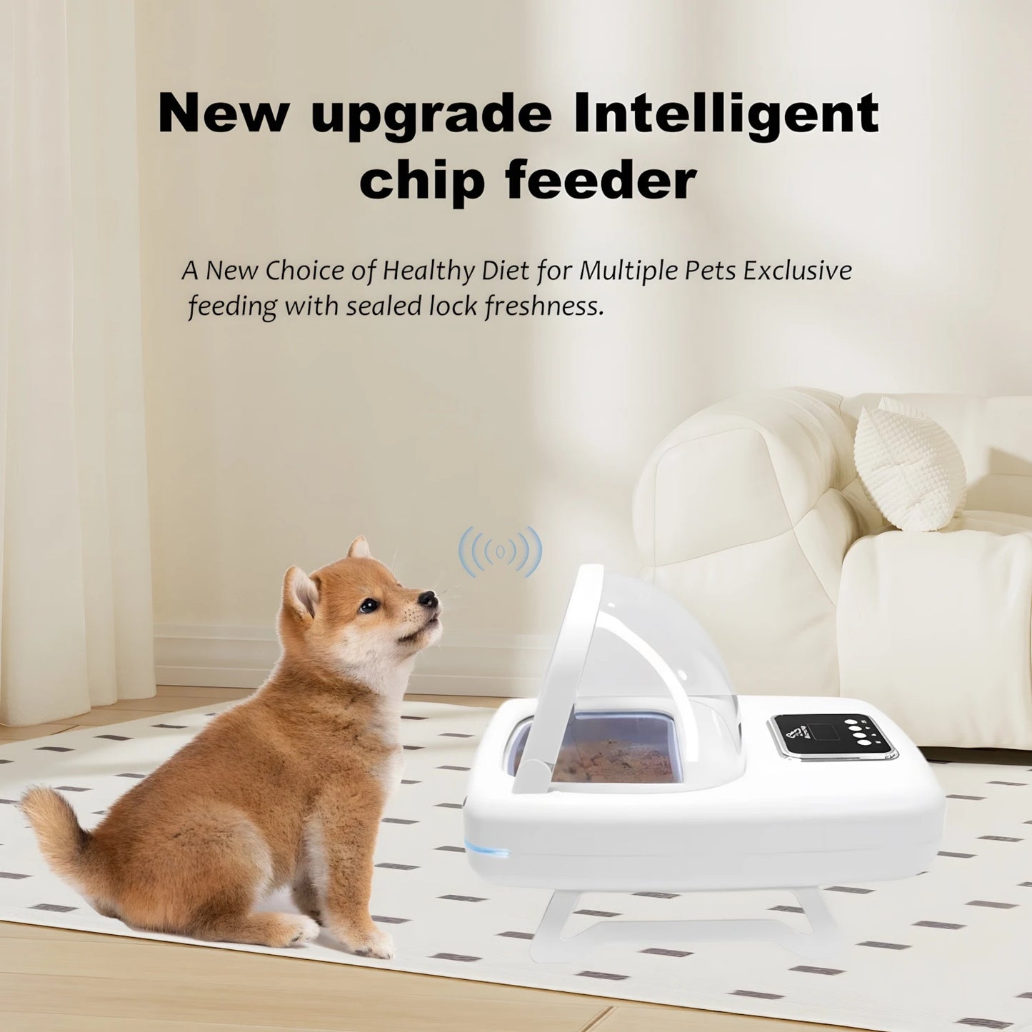 Smart Anti-Food Snatching Feeder – 1.5L Automatic Pet Bowl with Chip Recognition & Freshness Preservation