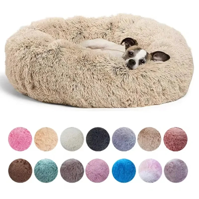 Soft Plush Round Cat & Dog Bed – Cozy Pet Basket, Cushion, and Sleeping Sofa for Cats & Small Dogs