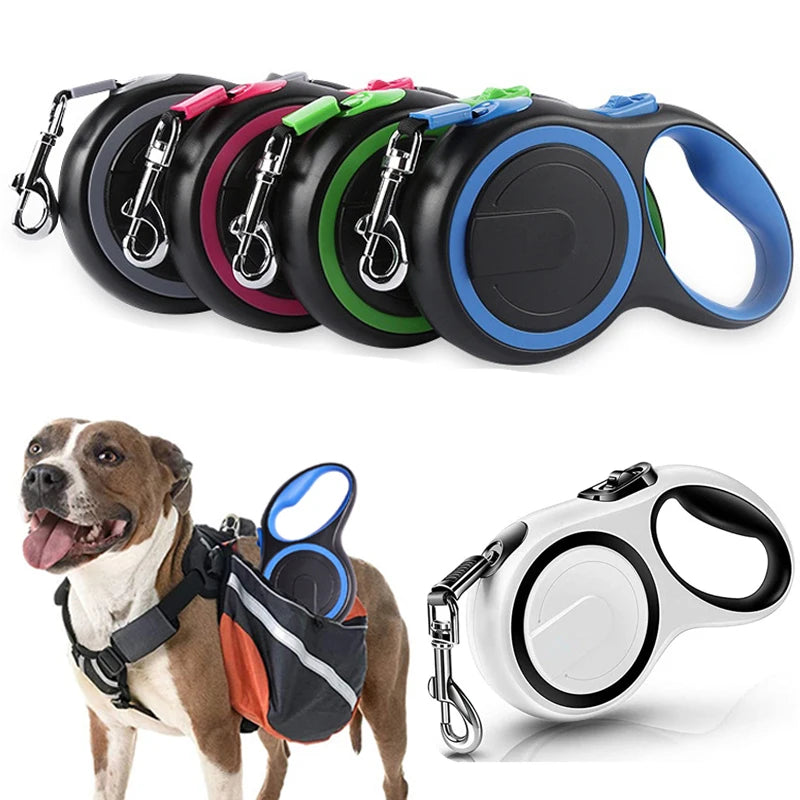 Premium Retractable Dog Leash – Durable Nylon, 3/5/8M Length, Automatic Extension for Small to Large Dogs