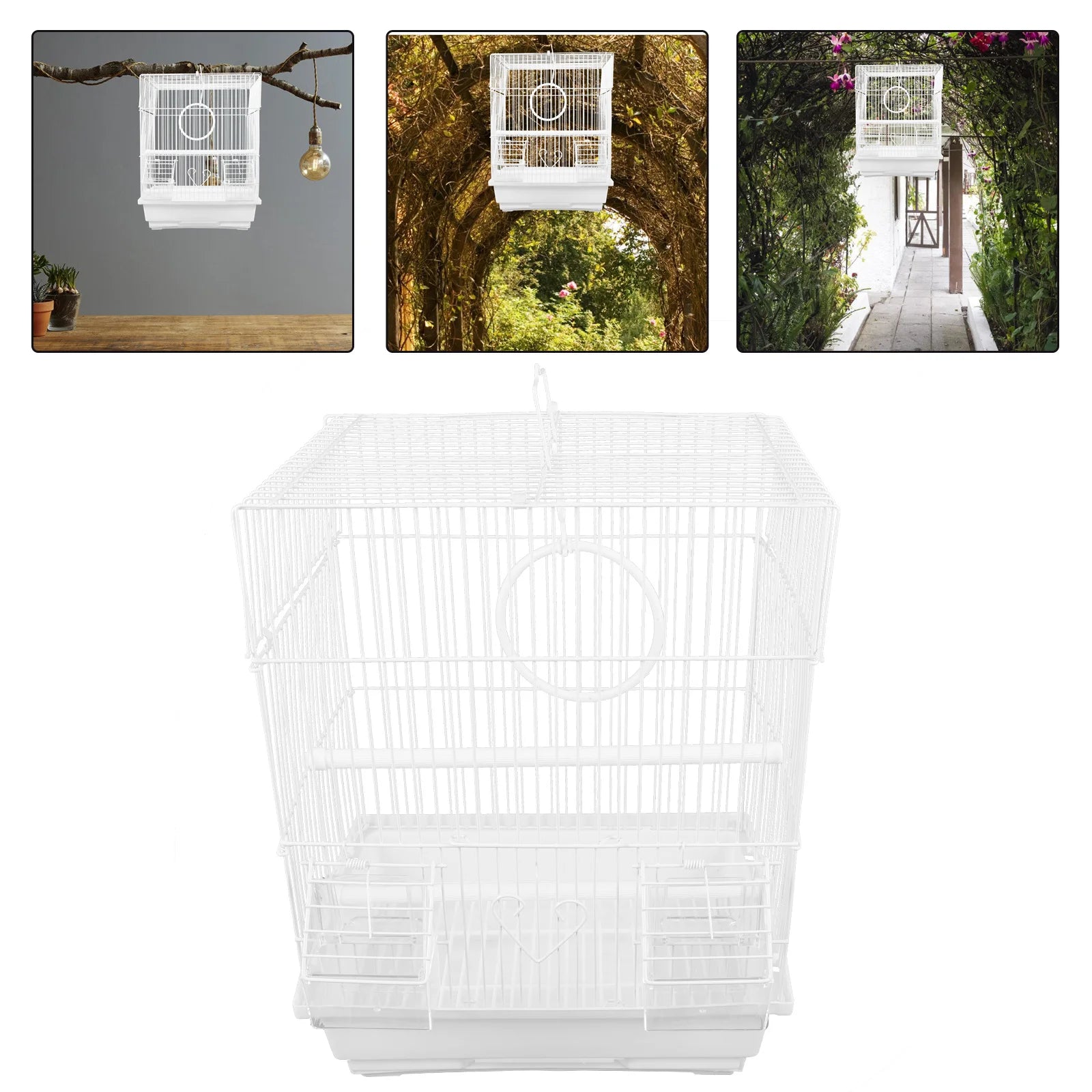 Portable Wrought Iron Birdcage – Travel Carrier for Parrots & Small Birds