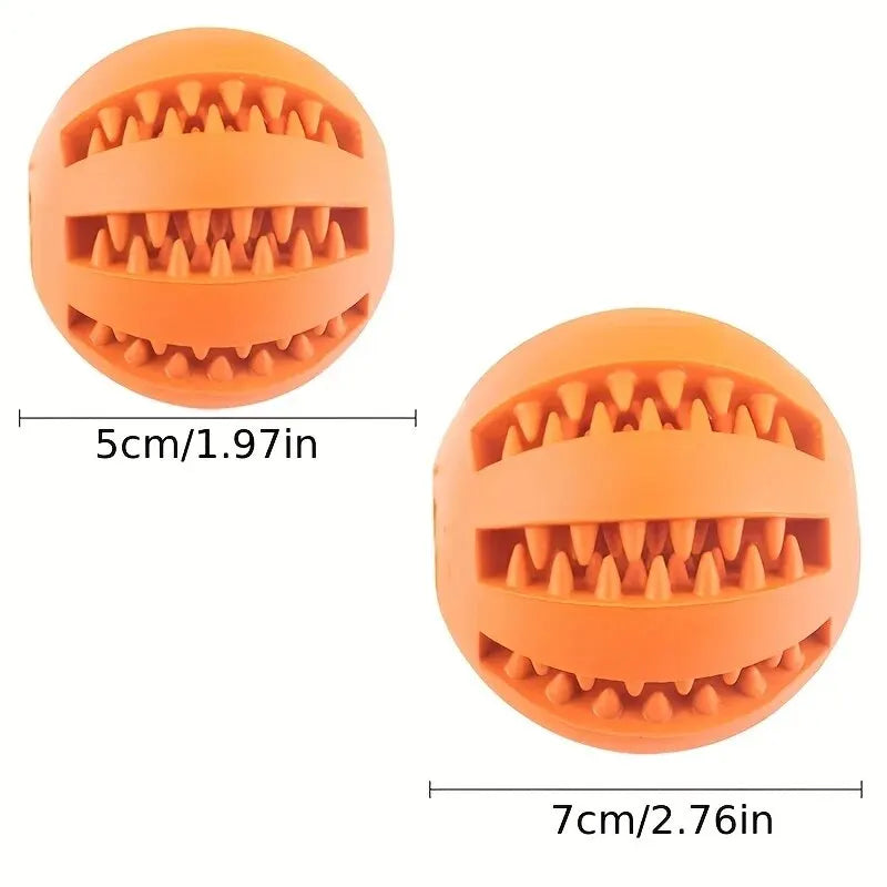 Nontoxic Dog Toy Ball – Bite-Resistant Chew Ball for Dogs & Cats, Treat Feeder & Tooth Cleaning Toy