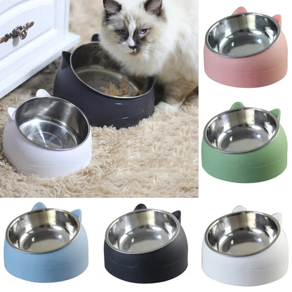 200/400ML Raised Cat & Dog Bowl – 15° Tilt, Non-Slip Base, Ideal for Food & Water