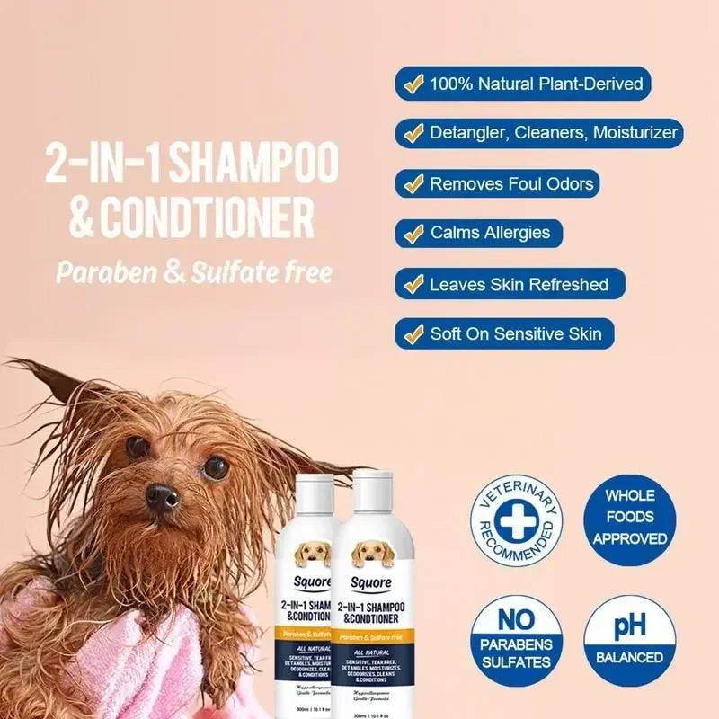 2-in-1 Puppy Shampoo & Conditioner – Natural, PH-Balanced, Moisturizing Formula for Sensitive Skin