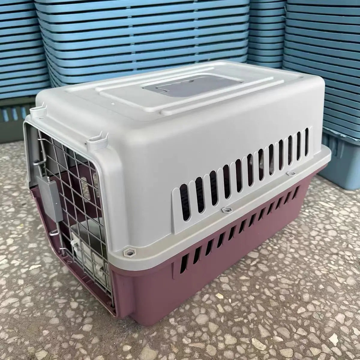 Durable Plastic Dog Flight Cage – Secure & Airline-Approved Pet Transport Carrier