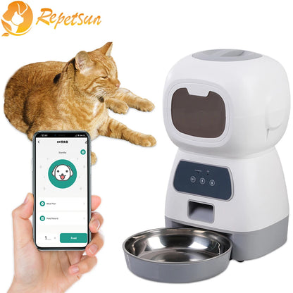 3.5L Smart Automatic Pet Feeder – WiFi-Enabled Cat & Dog Food Dispenser with Voice Recorder & Timed Feeding