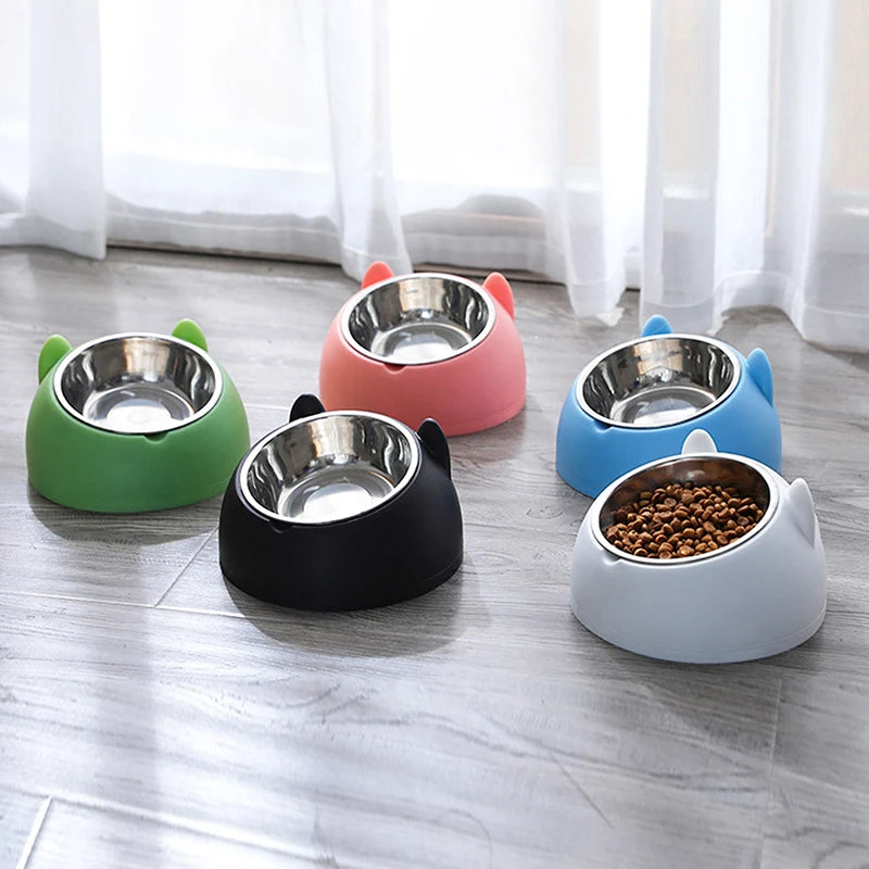 200/400ML Raised Cat & Dog Bowl – 15° Tilt, Non-Slip Base, Ideal for Food & Water