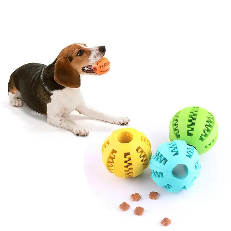 Nontoxic Dog Toy Ball – Bite-Resistant Chew Ball for Dogs & Cats, Treat Feeder & Tooth Cleaning Toy