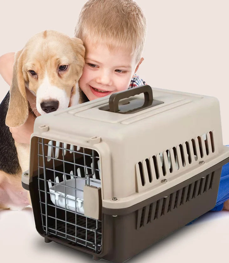 Durable Plastic Dog Flight Cage – Secure & Airline-Approved Pet Transport Carrier