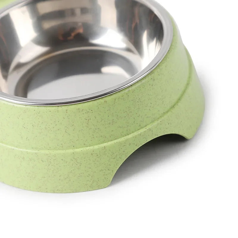 Stainless Steel Double Pet Bowls – Food & Water Feeder for Dogs & Cats