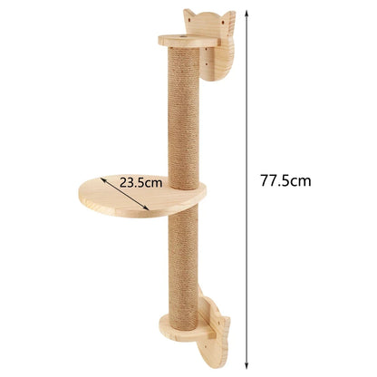 50cm Wall-Mounted Cat Climbing Frame – Hammock, Ladder & Sisal Scratch Post for Indoor Cats