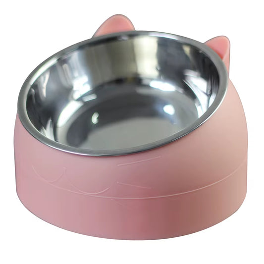 200/400ML Raised Cat & Dog Bowl – 15° Tilt, Non-Slip Base, Ideal for Food & Water