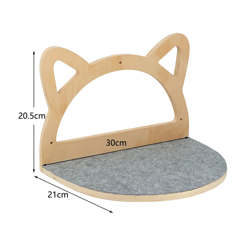 Wall-Mounted 4-Step Cat Climbing Shelf – Sisal Scratch Post & Tower Platform